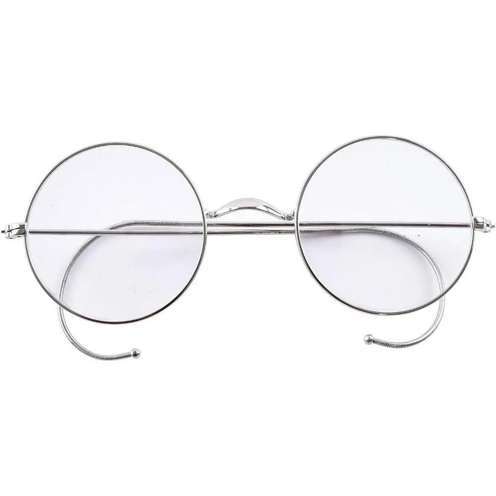 Mid/Large Round Wire Rim Glasses – No Nose Pads for Comfort A2149