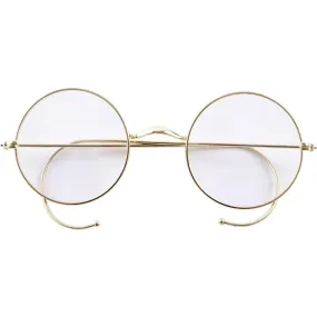 Mid/Large Round Wire Rim Glasses – No Nose Pads for Comfort A2149