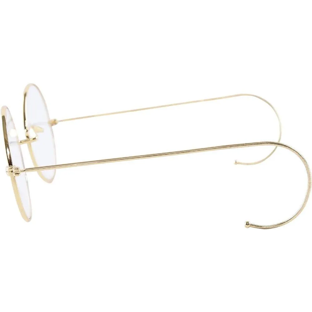 Mid/Large Round Wire Rim Glasses – No Nose Pads for Comfort A2149