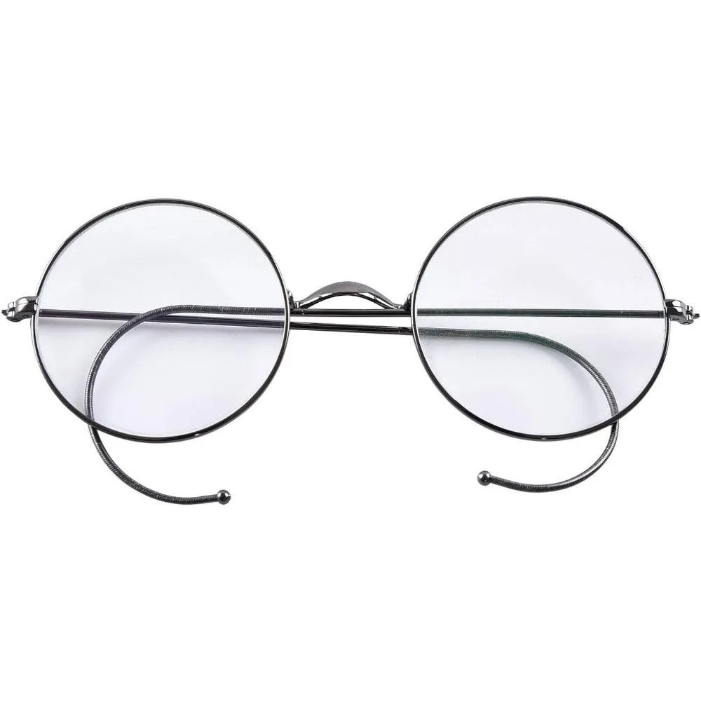 Mid/Large Round Wire Rim Glasses – No Nose Pads for Comfort A2149