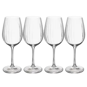 Mikasa Treviso 4-Piece Crystal White Wine Glass Set, 350ml