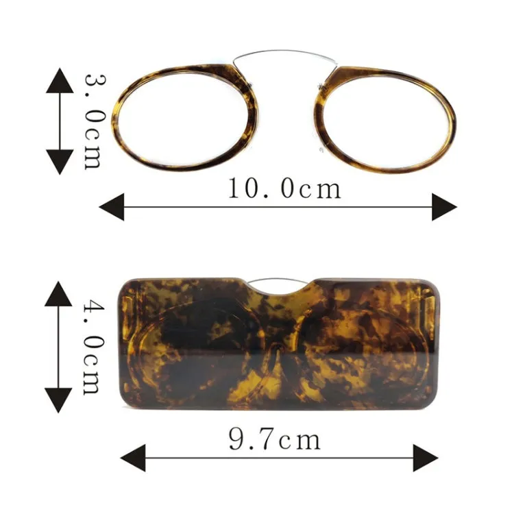 Mini Clip Nose Style Presbyopic Glasses without Temples, Positive Diopters: 2.00(Hawksbill)