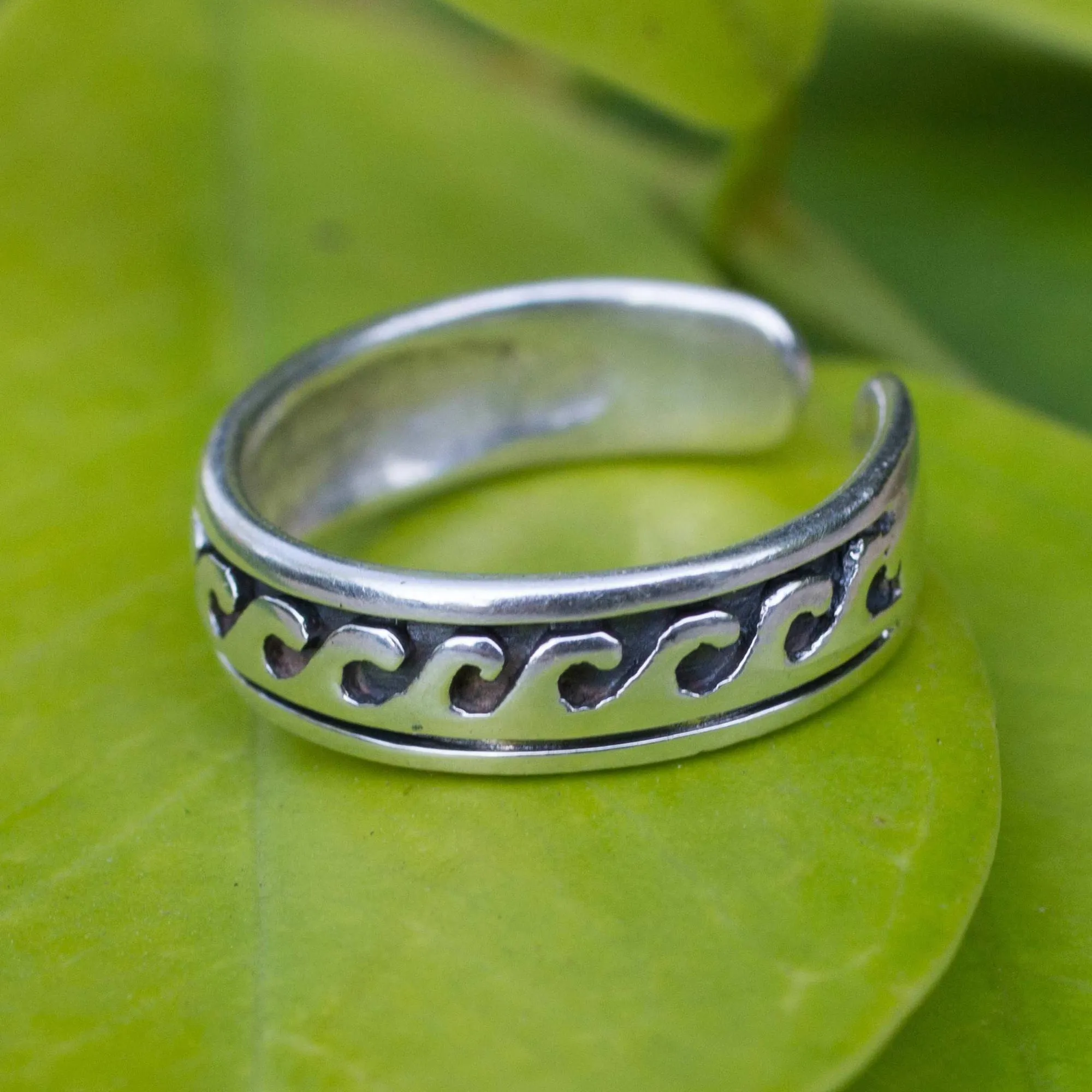 Modern Sterling Silver Toe Ring - Beach Beauty | NOVICA