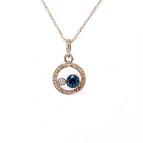 Montana Sapphire & Diamond Pendant