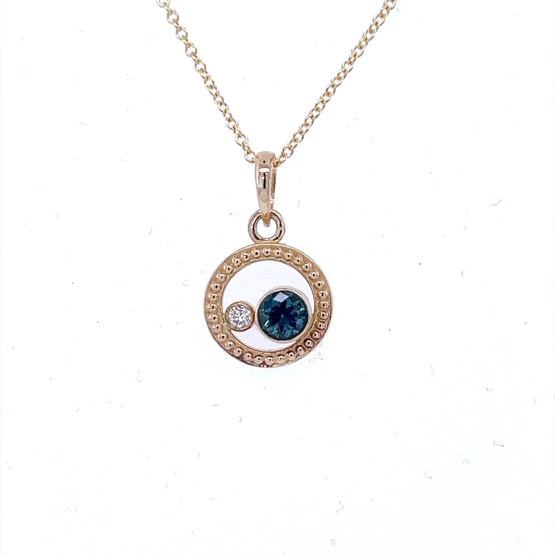 Montana Sapphire & Diamond Pendant