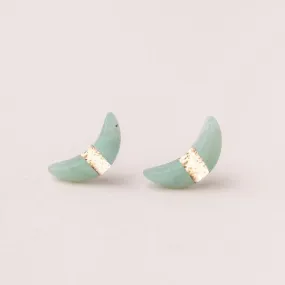 Moon Stud Amazonite/Gold