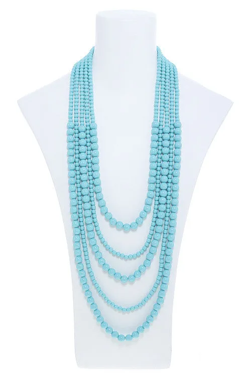 Multi Strand Ball Bead Necklace Set