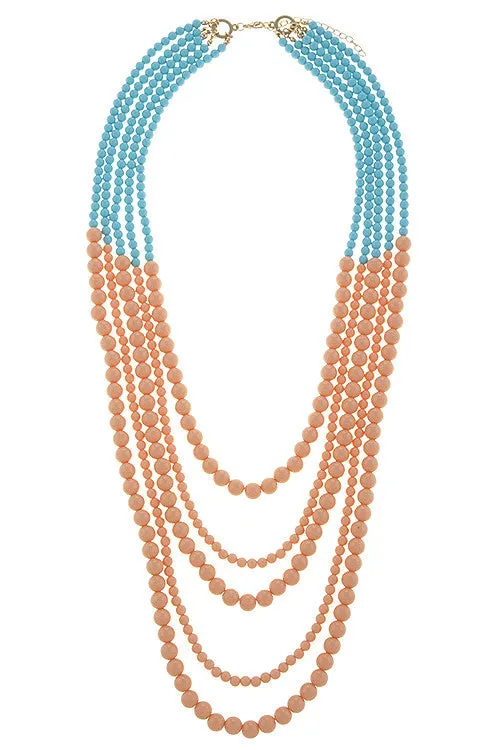 Multi Strand Ball Bead Necklace Set