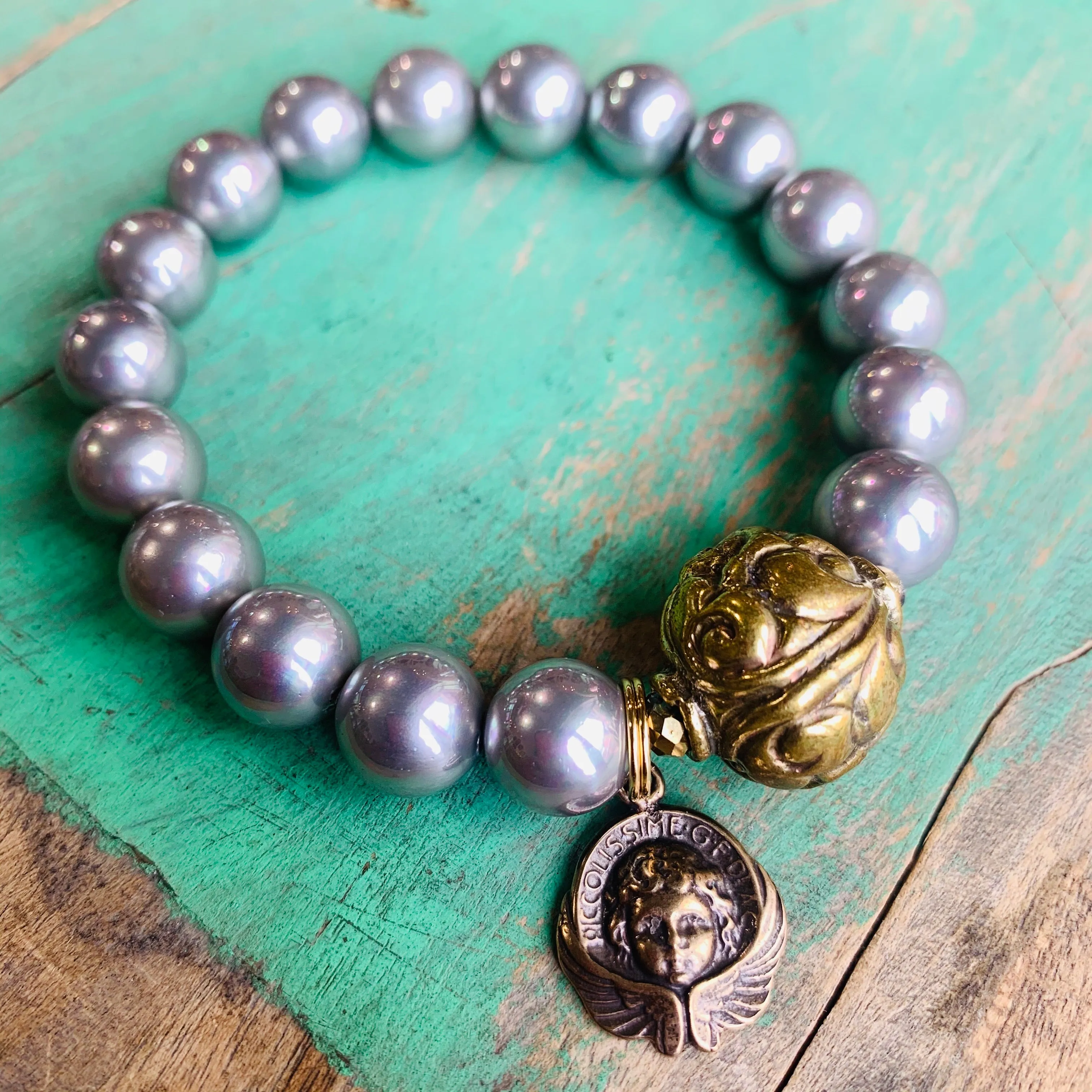 My Angel Grey Pearl Bracelet