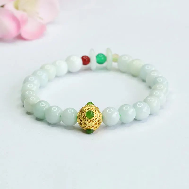 Myanmar Jade Sterling Silver Fortune's Favor Bracelet