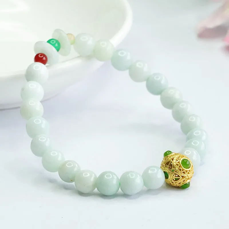 Myanmar Jade Sterling Silver Fortune's Favor Bracelet