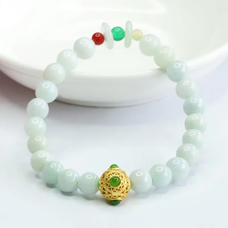 Myanmar Jade Sterling Silver Fortune's Favor Bracelet