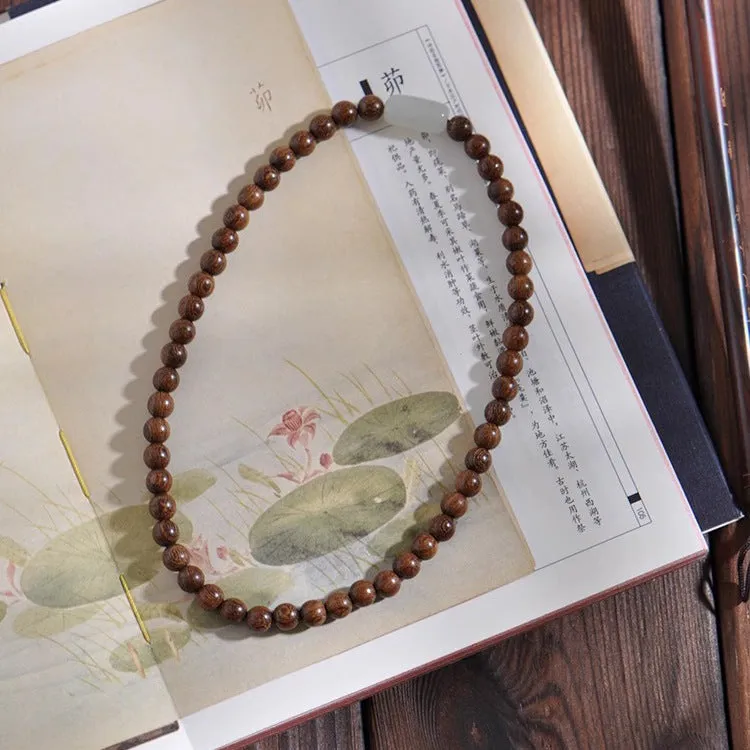 National Sandalwood and Hetian Jade Bracelet with Double Beads