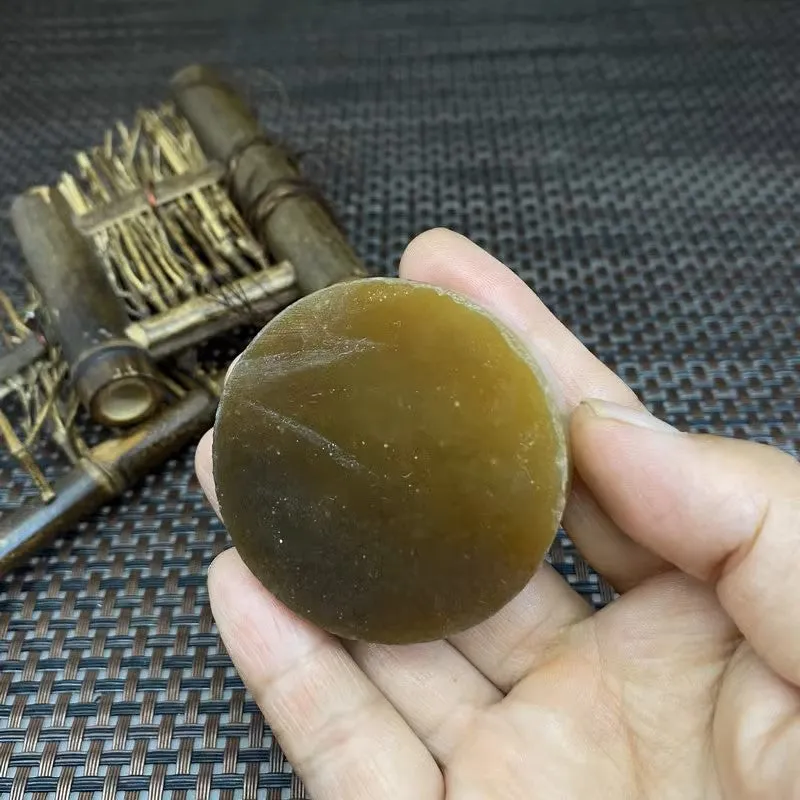 Natural Hetian Jade Rough Nephrite Raw (77g,4.9X1.3cm)