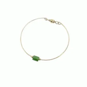 Natural Jade Bracelet Nephrite 18k Gold-Filled Bracelet NB140