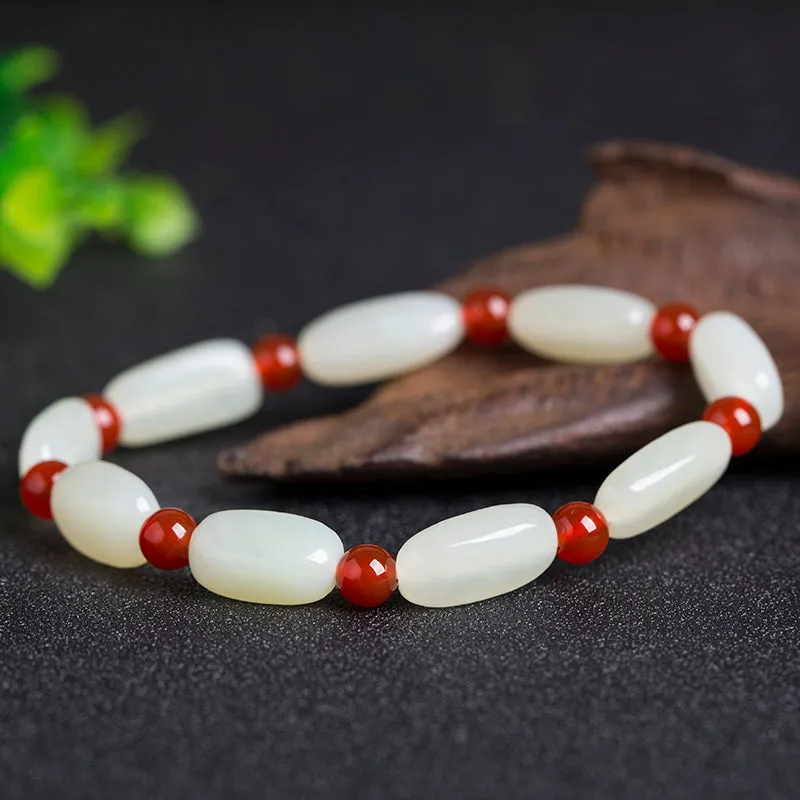 Natural Jade Bracelet Nephrite Agate Bracelet WB10