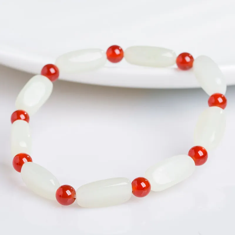 Natural Jade Bracelet Nephrite Agate Bracelet WB10