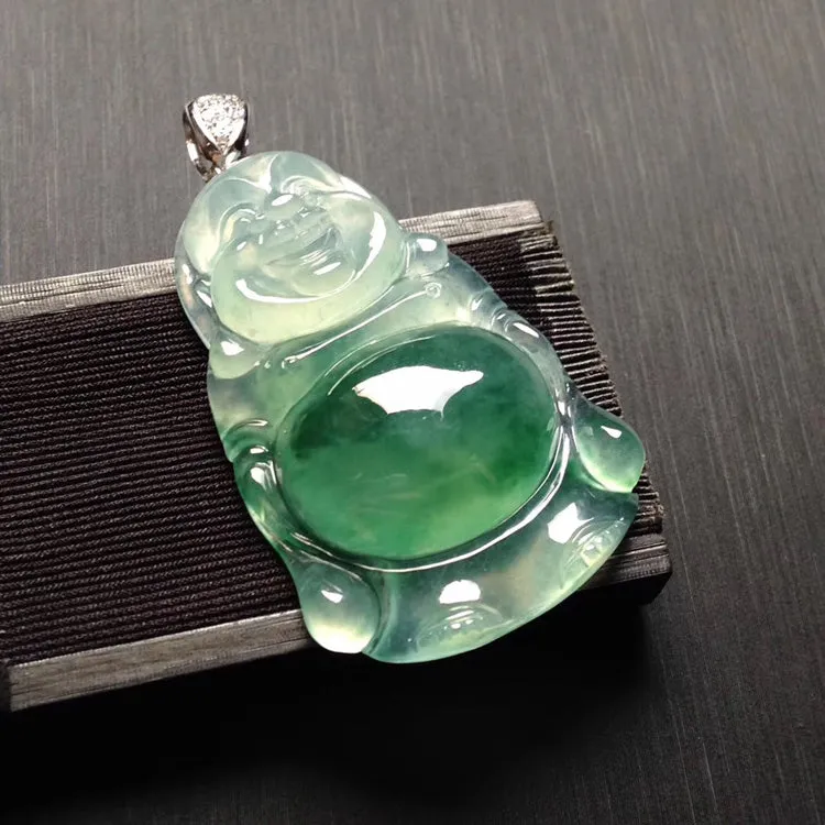 Natural Jade Pendant Jadeite Buddha Pendant PT386