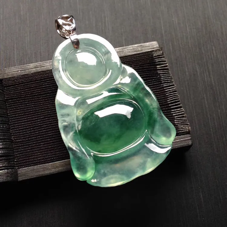 Natural Jade Pendant Jadeite Buddha Pendant PT386