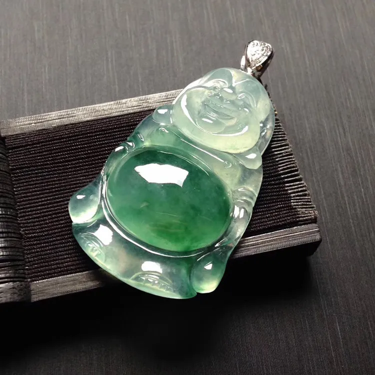 Natural Jade Pendant Jadeite Buddha Pendant PT386