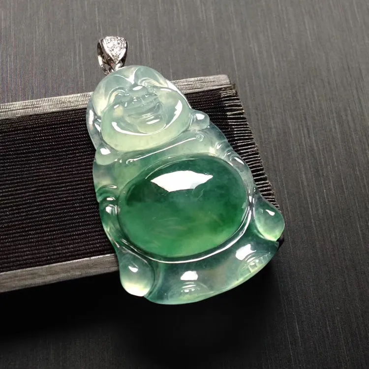 Natural Jade Pendant Jadeite Buddha Pendant PT386