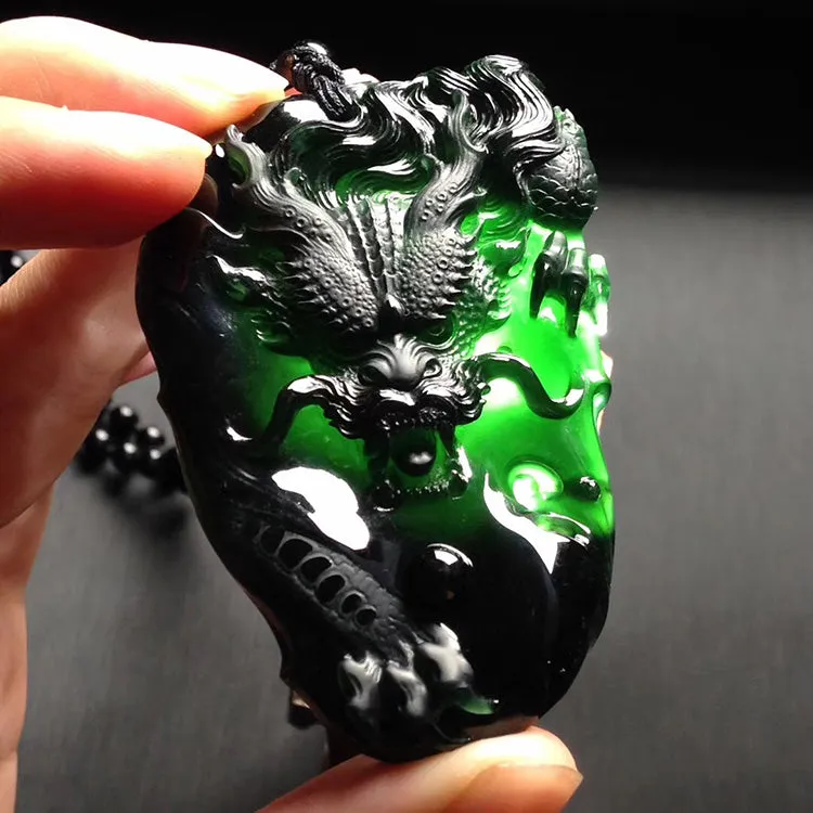 Natural Jade Pendant Jadeite Dragon Pendant PT239