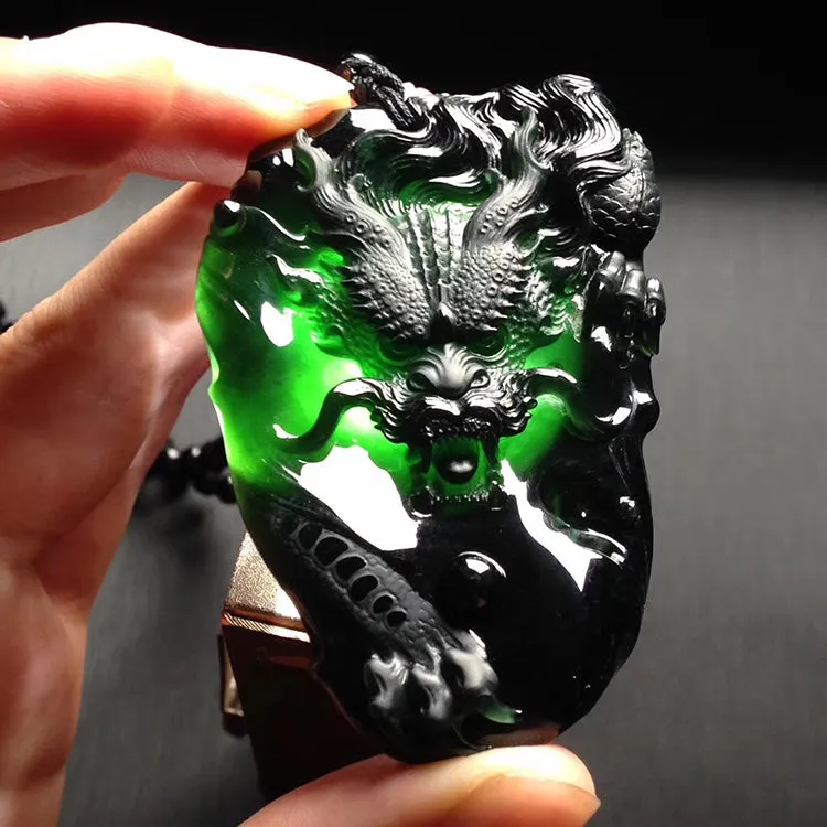 Natural Jade Pendant Jadeite Dragon Pendant PT239