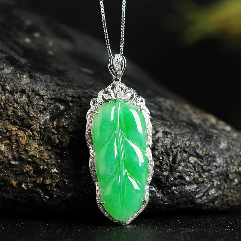 Natural Jade Pendant Jadeite Gold Pendant PT38