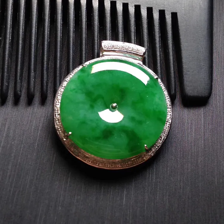 Natural Jade Pendant Jadeite Gold Pendant PT494