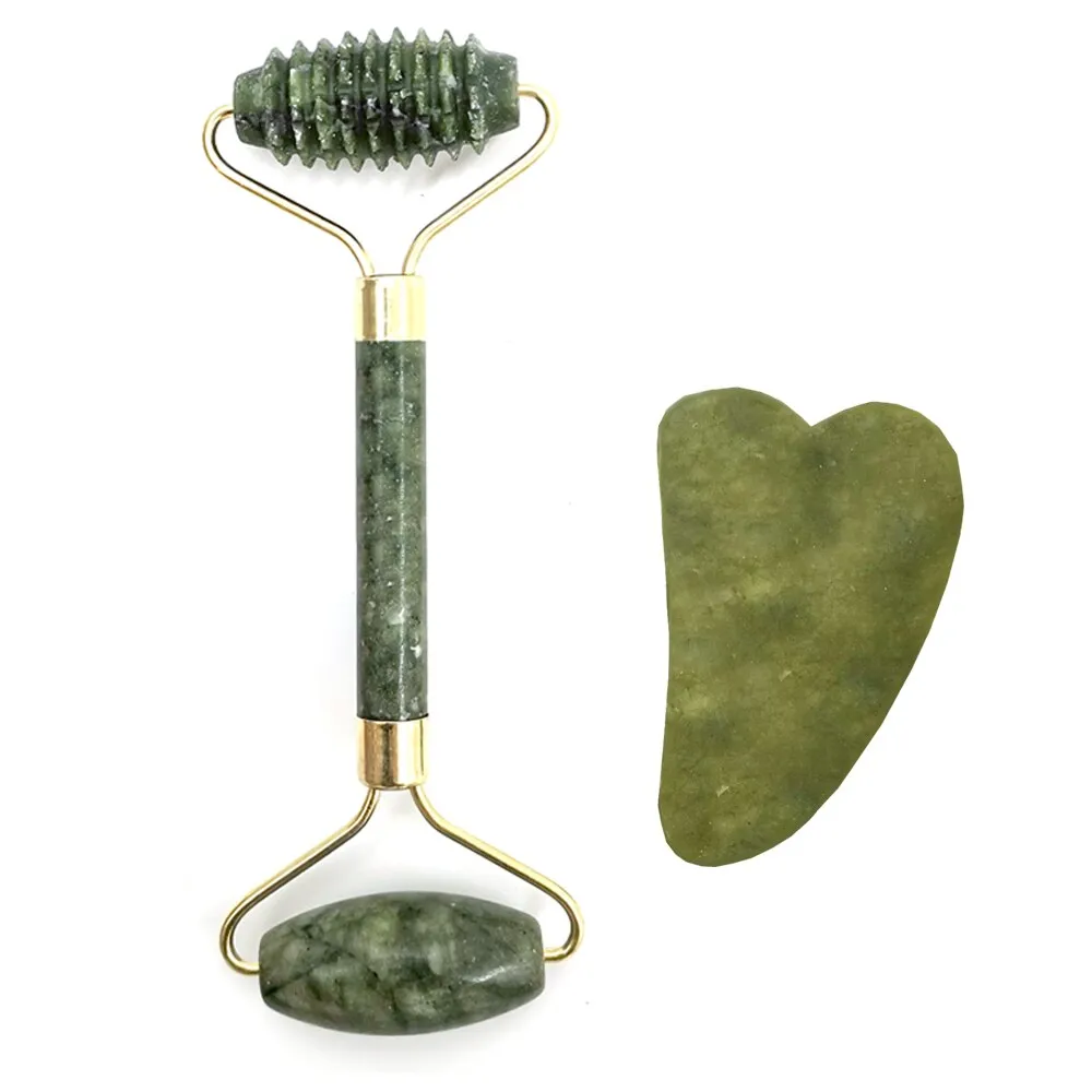 Natural Jade Roller Massager for Face Roller Gua Sha Jade Stone Face Massager Anti-wrinkle Lift Facial Beauty Skin Care Tools