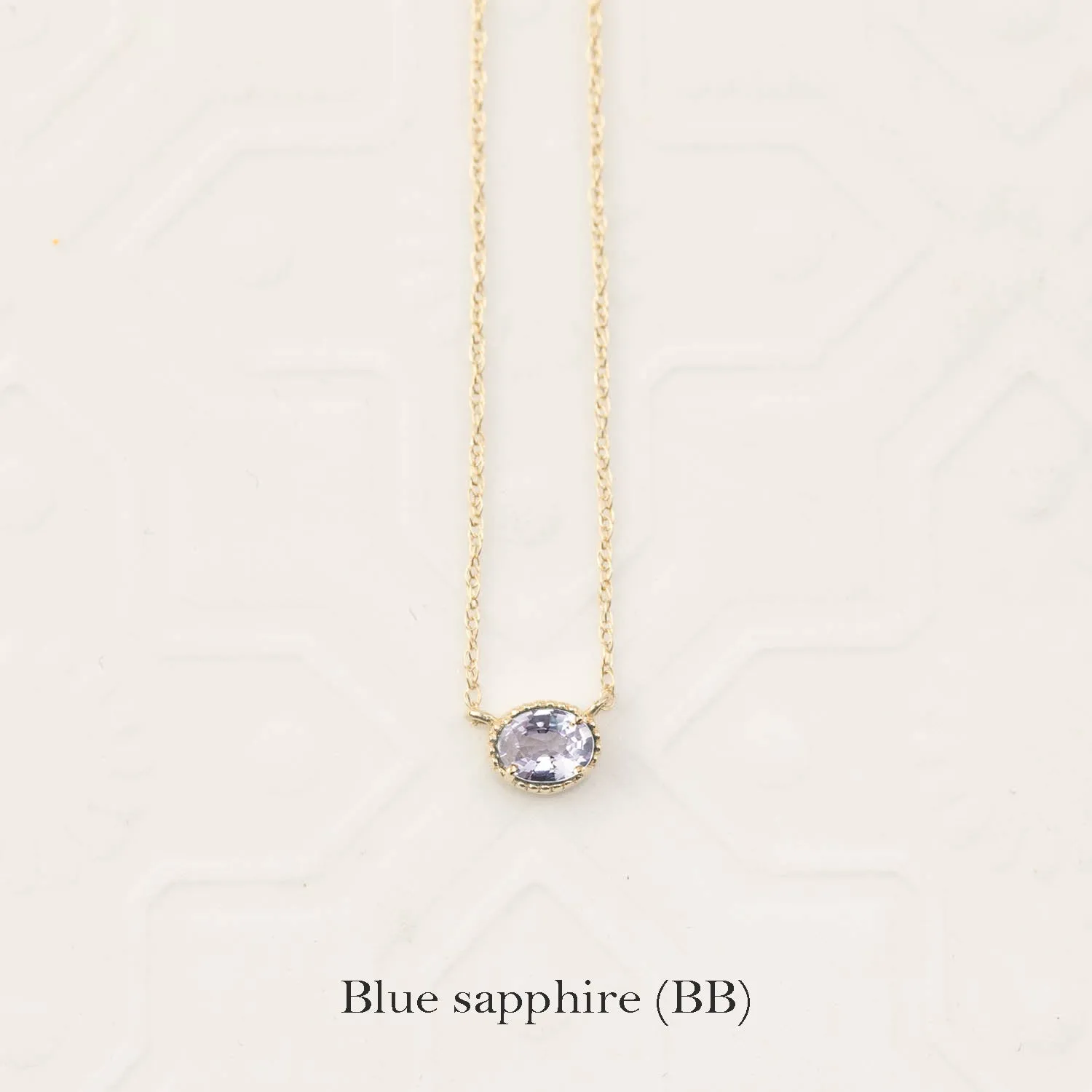 Natural Sapphire Solitaire Dahlia Necklace (One of a kind)