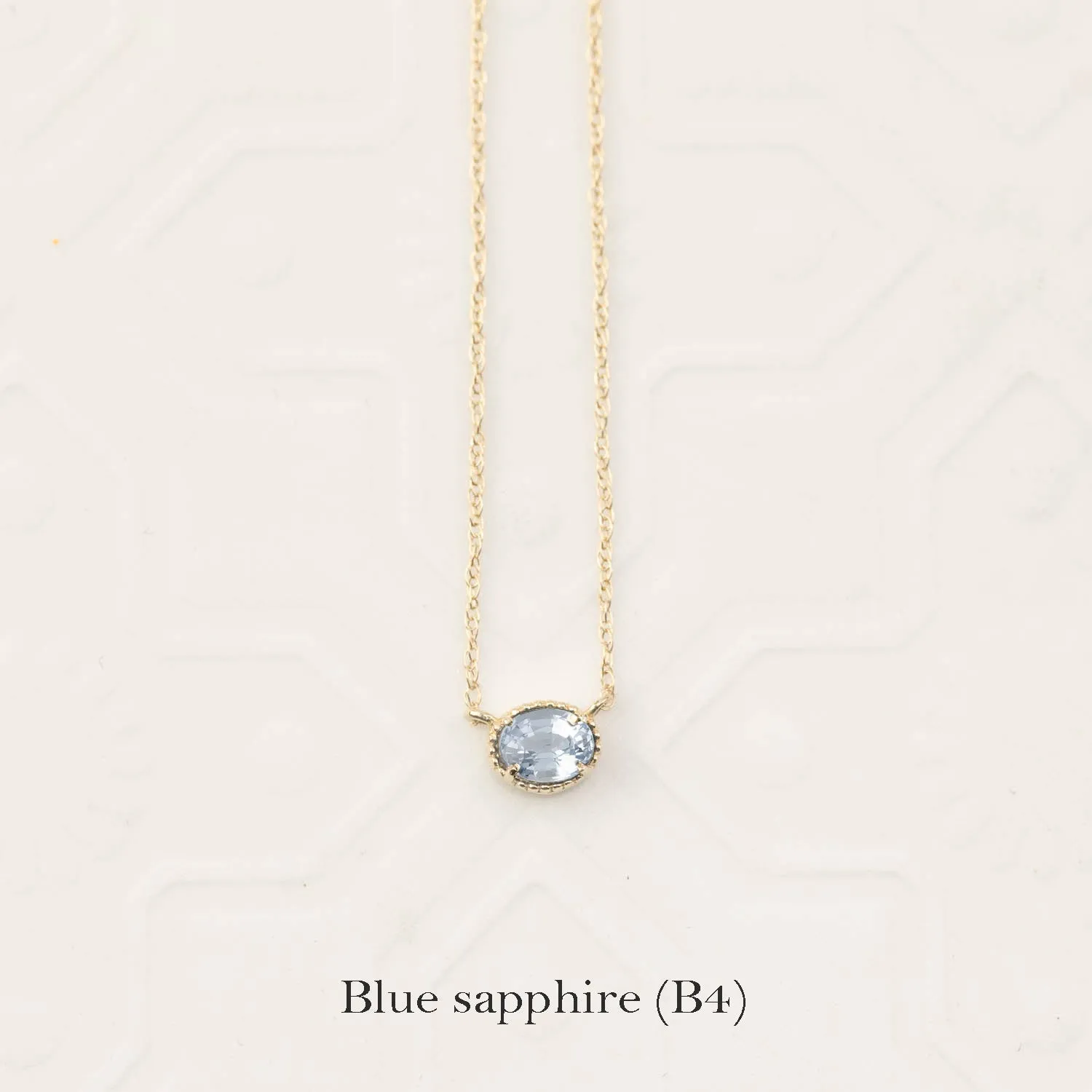 Natural Sapphire Solitaire Dahlia Necklace (One of a kind)