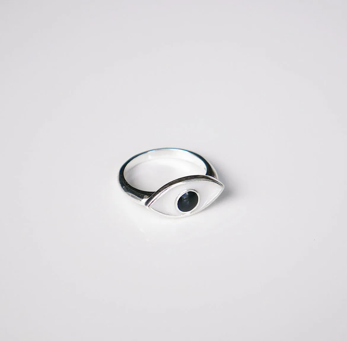 Navy Eye Gallery Enamel Statement Ring