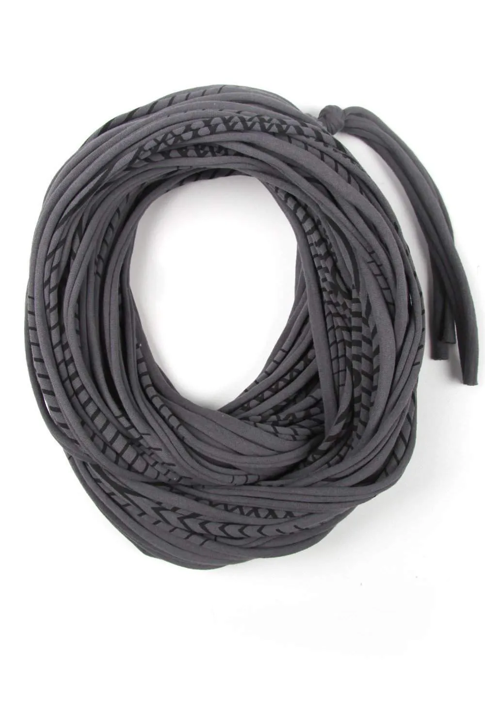 Necklush Cowl Scarf / Striped Dark Grey / Unisex