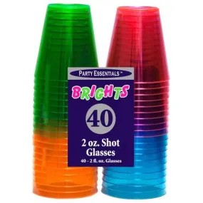 Neon Plastic 2oz Shot Glasses 40ct