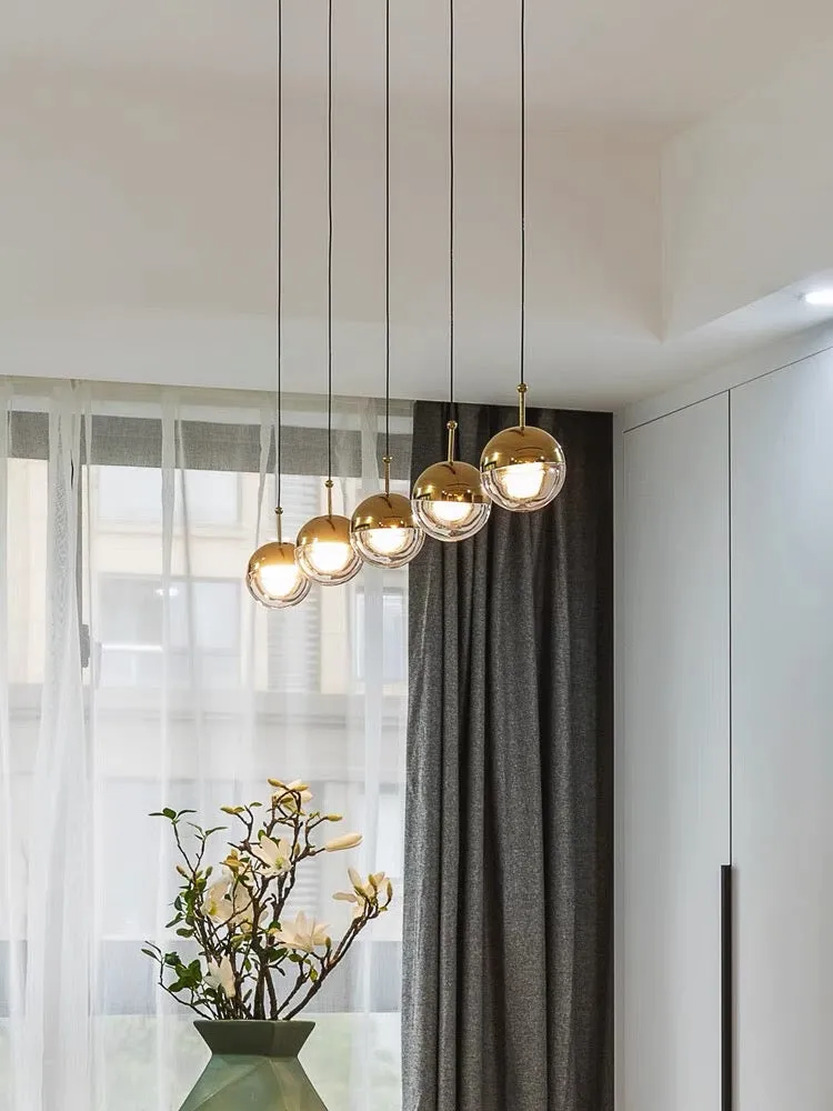 Nordic Simple Globe Pendant Suspension Light in Gold/Rose Gold