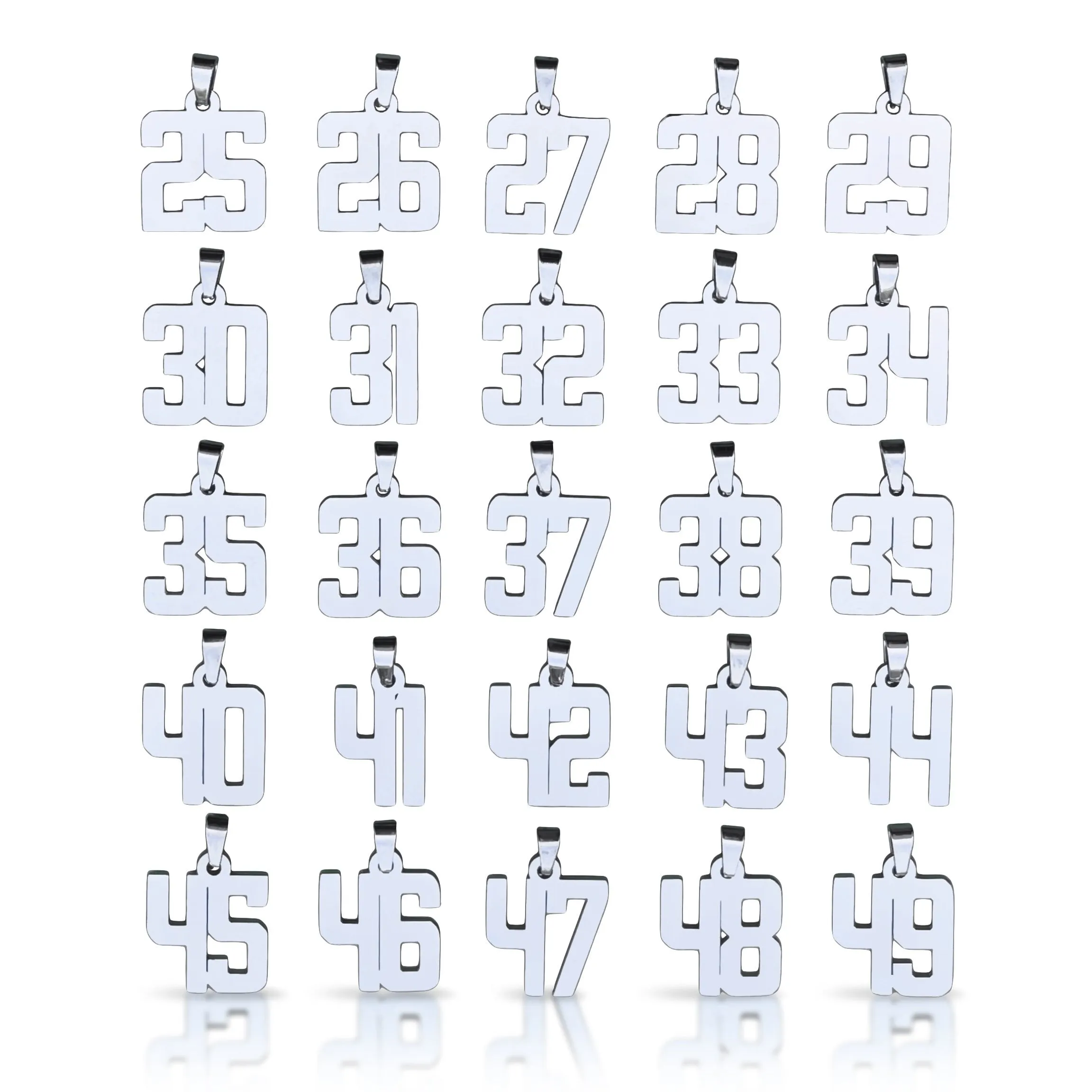 Number Pendants (Pendant Only) - Stainless Steel