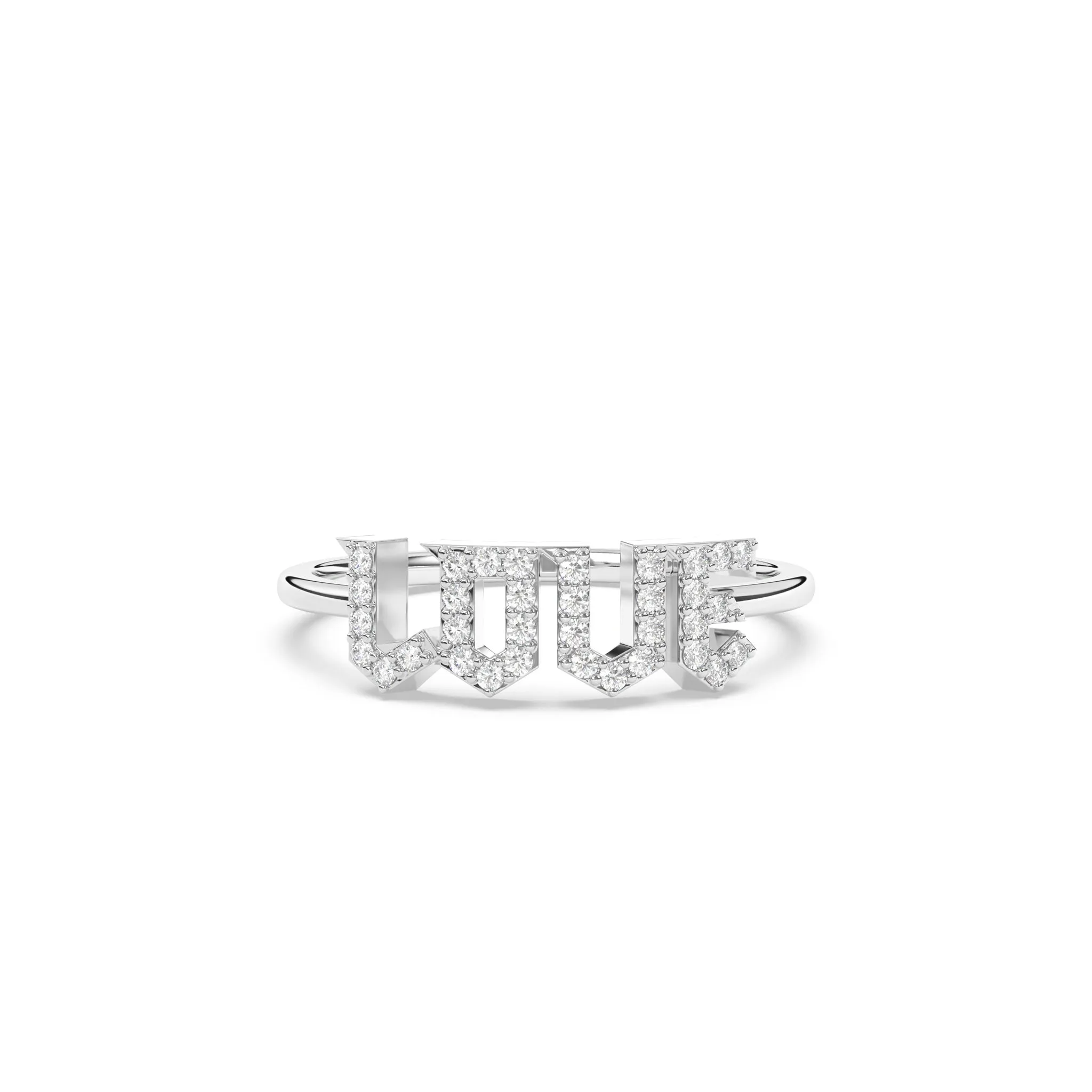 Old English Diamond Name Ring