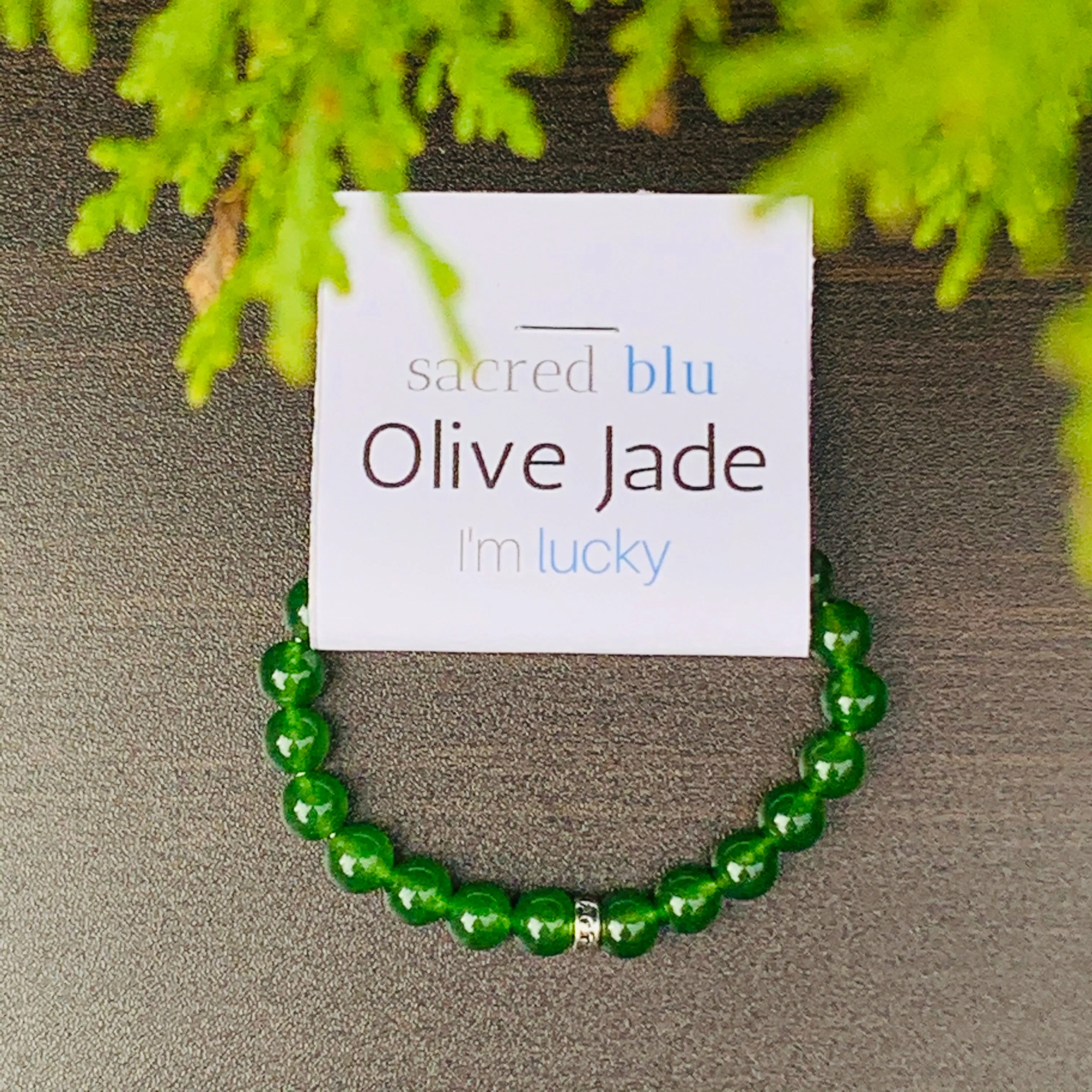 Olive Jade Crystal Bracelet