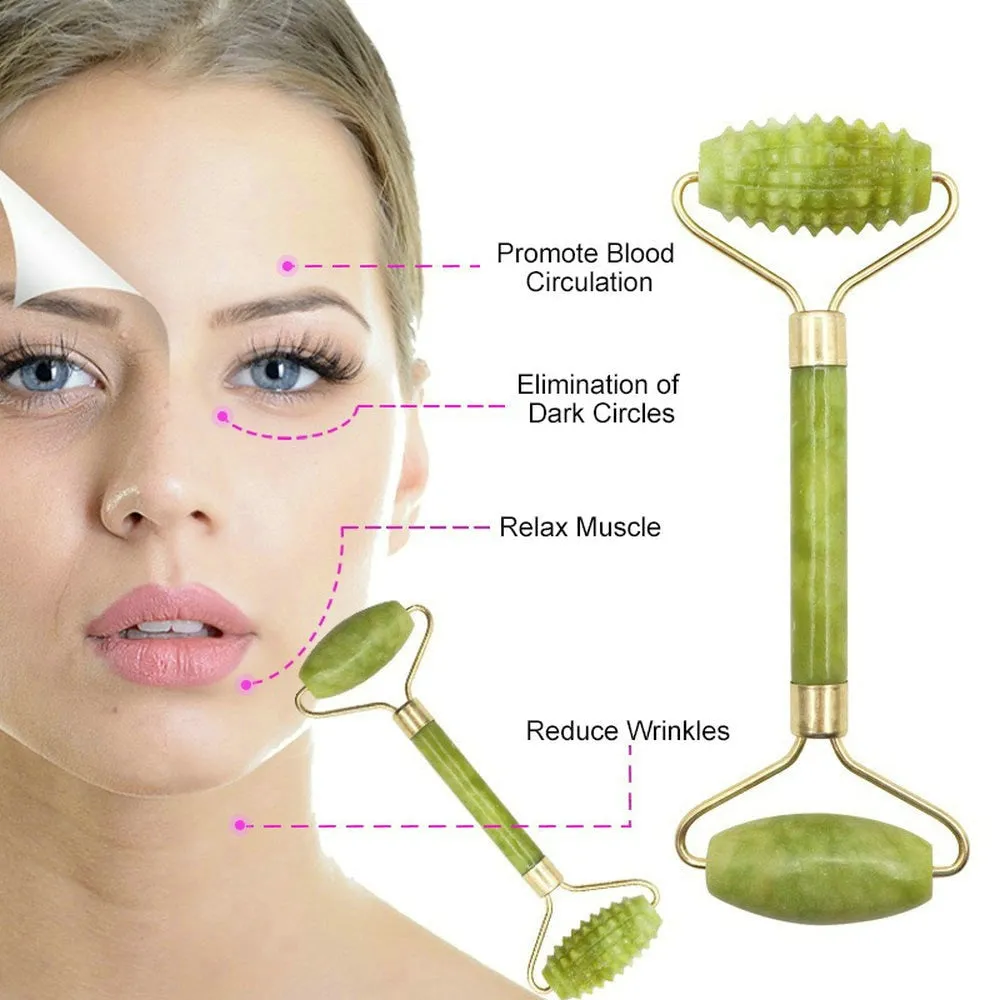 OUGEDA Natural Jade Roller Gua Sha Scraper Facial Skin Care Beauty Health Massage Tools Facial Slim Lift Masssager for Face