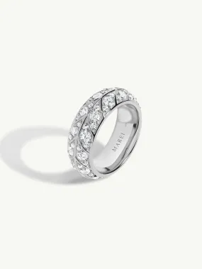 Palmyra Eternity Band With Brilliant White Diamond In Platinum, 8mm