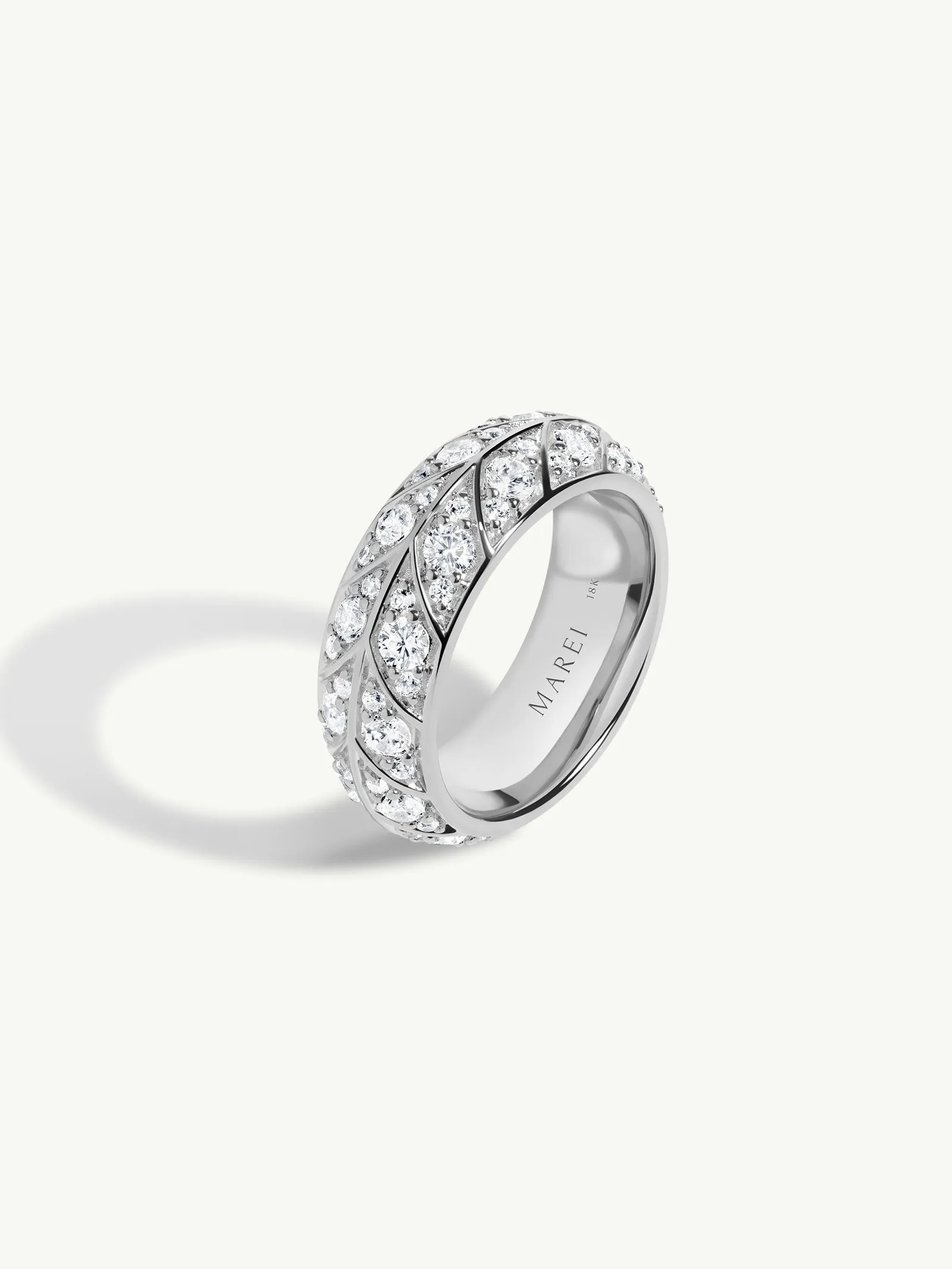 Palmyra Eternity Band With Brilliant White Diamond In Platinum, 8mm