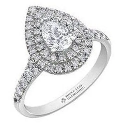 Pear Double Halo Solitaire 1.04ct