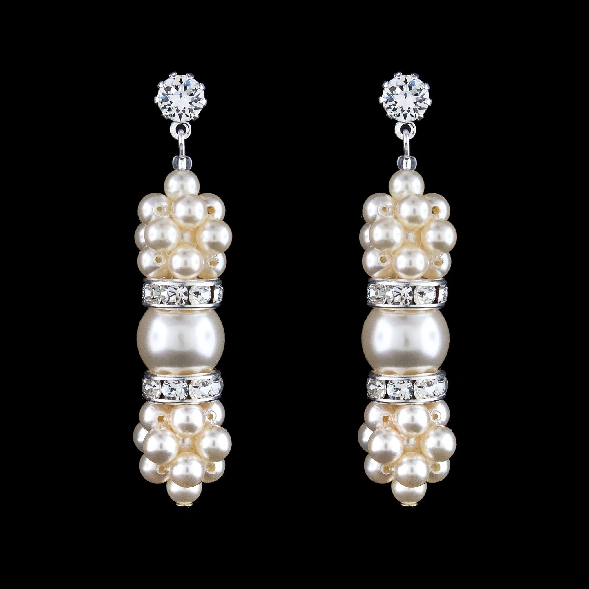 Pearl Cluster Drop Earrings