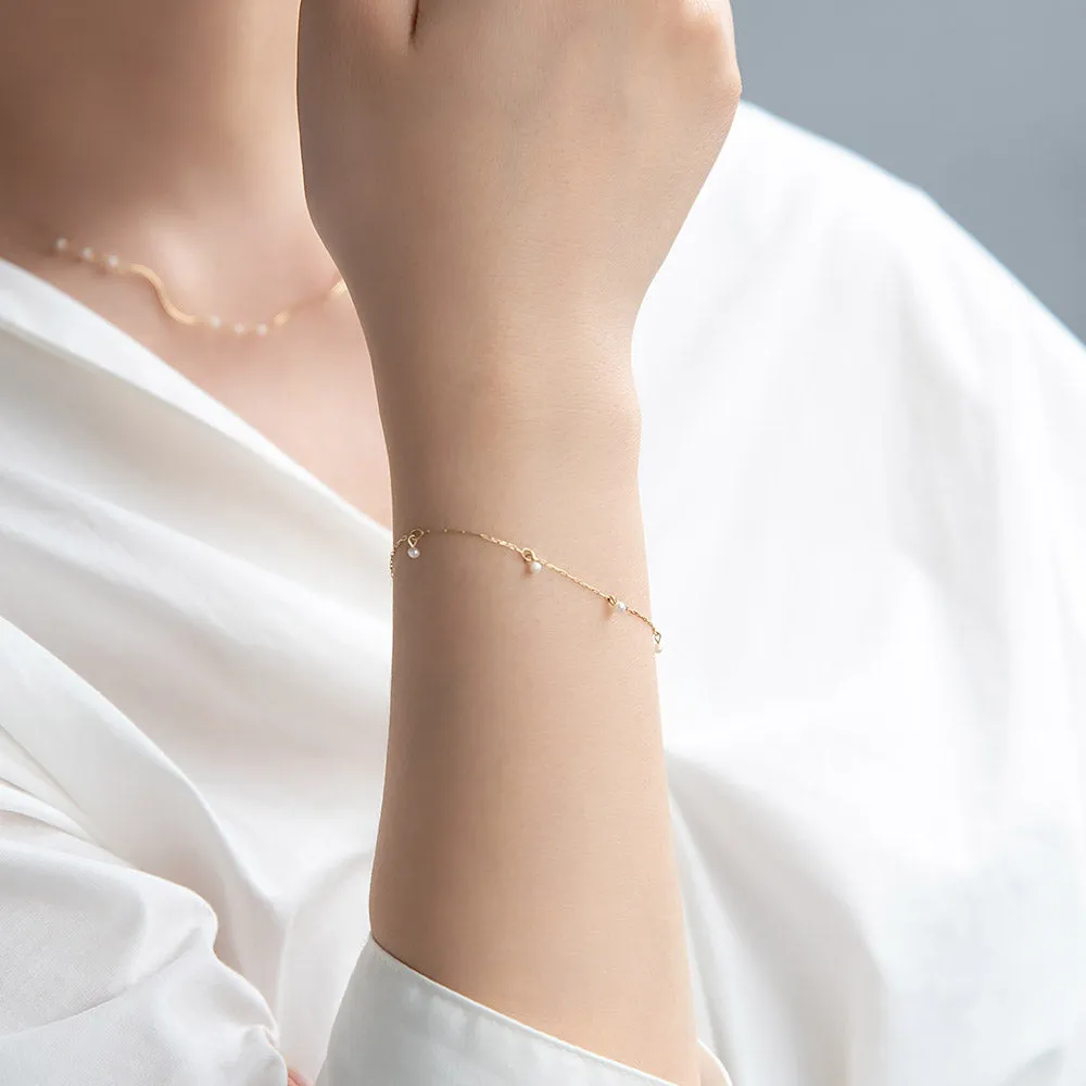 Pearl Station Skinny Paperclip Bracelet