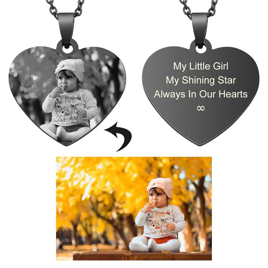 Personalized  Heart Dog Tag Pendant Necklace | Jovivi