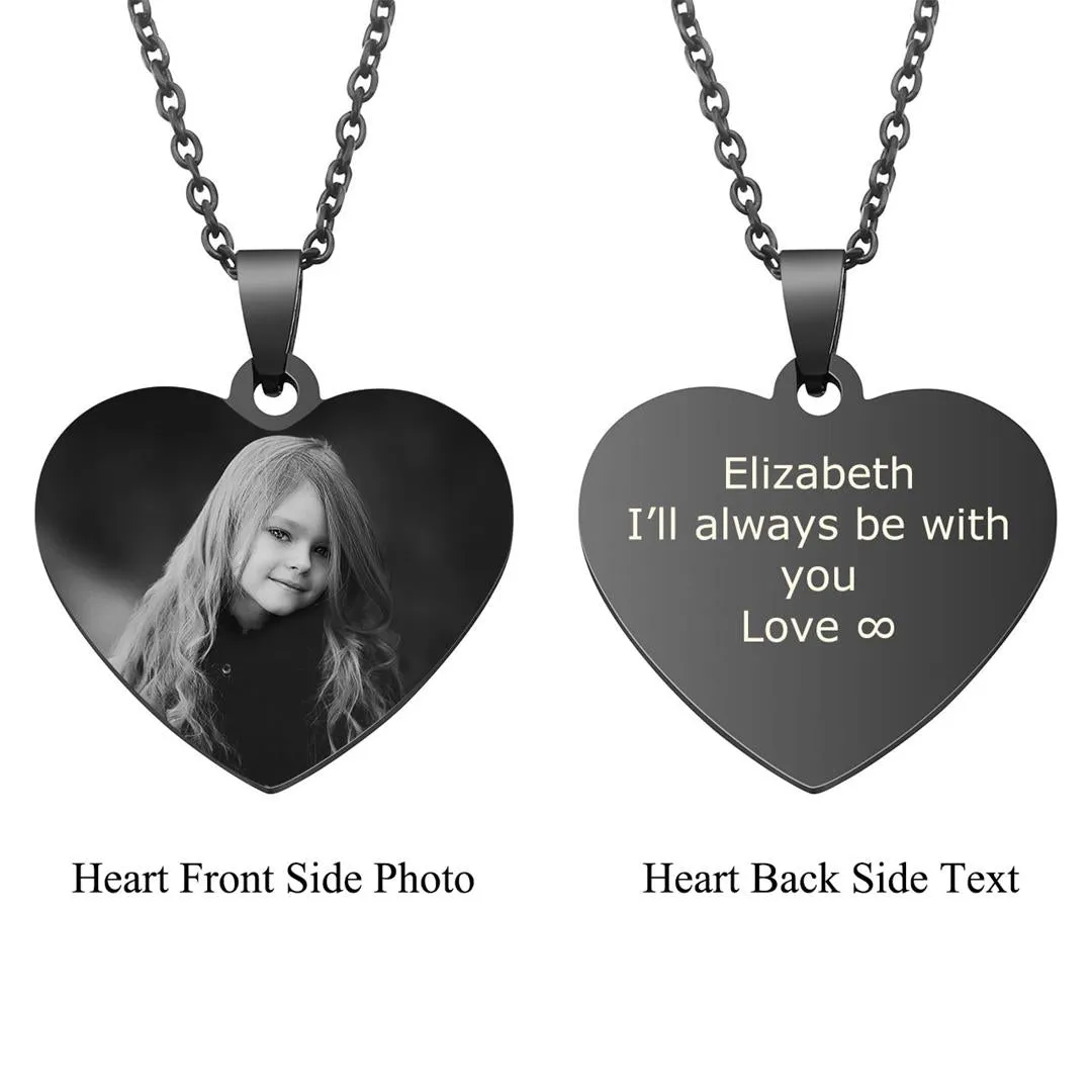 Personalized  Heart Dog Tag Pendant Necklace | Jovivi