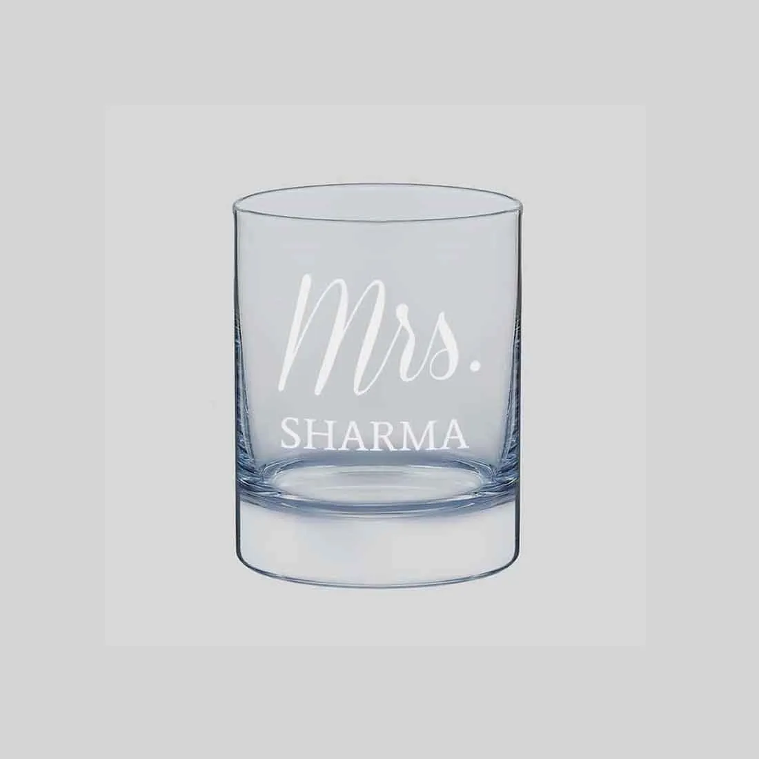 Personalized Mr and Mrs Whiskey Glasses Set of 2 for Couples Anniversary gifts