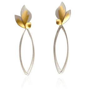 Petal and Ellipse Drop Earrings