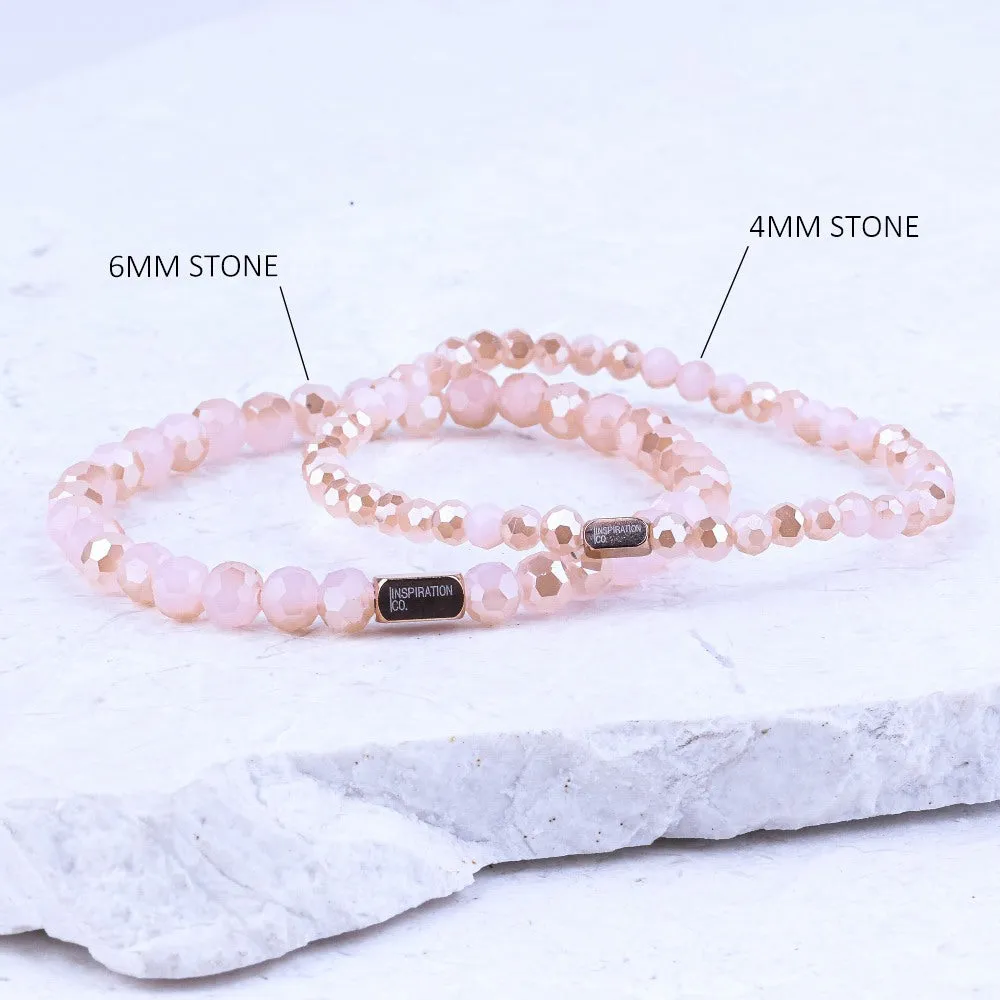 PINK JADE CRYSTAL- ACCENT BRACELET